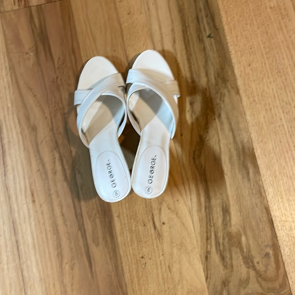 White leather dress shoes